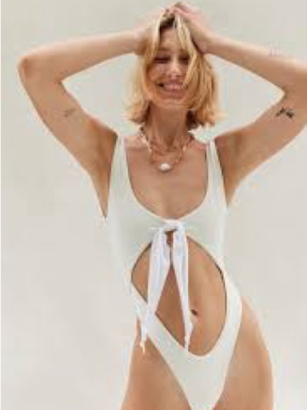 NWT Frankies Bikinis X Pamela Anderson Carbon One-Piece Swimsuit L